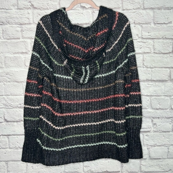 Torrid Chunky Pullover Hooded Striped Raglan Sweater - Picture 8 of 13